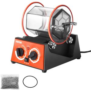 VEVOR Jewelry Polisher Tumbler, 6.6lbs/3kg Capacity Mini Rotary Tumbler Machine with 0-60 Minutes Timer, 5 Speeds Jewelry Rotary Finisher for Surface Polishing Grinding Buffing Gemstones Jewels Coins,6.1 x 9 x 9 in