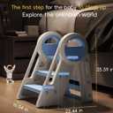 Toddler Step Stool Foldable for Kids,Turns from 3 Layers into 2,for Bathroom Sink (Blue)