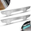 Stainless Steel Stove Gap Covers 25.5~51 Inch Retractable, Range Trim Kit Between Stove Top and Counter Heat Resistant & Easy to Clean Oven Gap Filler by BOGDA Silver (2 Packs)