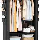 Portable Closet for Hanging Clothes, Portable Wardrobe Closet with Cover, 4 Storage Shelves, 2 Hanging Rods and 8 Side Pockets, Easy Assembly and Sturdy Free Standing Closet for Bedroom, Black (2 Row - 34.5'' Wide)