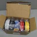 3D Printer Filament PLA 1.75mm 3-D Printing Materials 5 Colors Bundle Print Filimate 1.75 mm White Black Red Blue Yellow Filiment1.75 Accuracy 0.02mm Fillament Spool Vacuum Pack 250G X 5 Roll