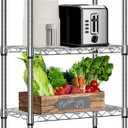 750 lbs 3 Tier Shelf Metal Storage Shelves Wire Rack Closet Organizers with PP Board for Garage Kitchen Bathroom Laundry Chrome 11.8" D x 21.7" W x 28.6" H