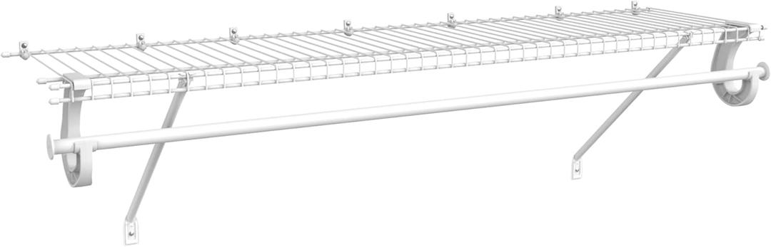 ClosetMaid 5631 SuperSlide Ventilated Shelf Kit with Closet Rod, 4-Foot x 12-Inch, White (4 ft x 12 in)