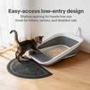 Pawise Foldable Cat Litter Box, Low Entry Collapsible Cat Litter Box with Scoop, Travel Pet Potty Pan & Anti-Splash Toilet for Kittens, Senior Cats & Disabled Cats (with Cat Teaser & Litter MatGrey)