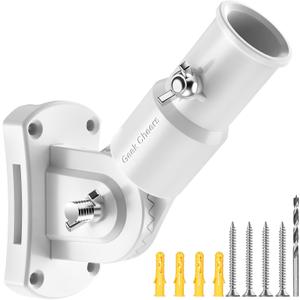 White Flag Pole Holder Adjustable, Ultra Heavy Duty 304 Stainless Steel Flag Pole Bracket for Outside House & Estate - 1" Inner Diameter Flag Mounting Bracket, Built to Last Never Breaks