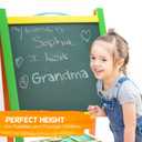 Double Sided Wooden Art Easel for Kids Standing Magnetic Whiteboard Chalkboard Small Toddler Toys. Includes Wooden ABC Numbers. Eco Friendly