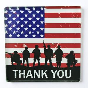 Memorial Day Decorations 4th of July Red White and Blue Decorations for Home Patriotic Table Decor Fourth of July Room Soldiers Sign 4.5 x 4.5 Inch