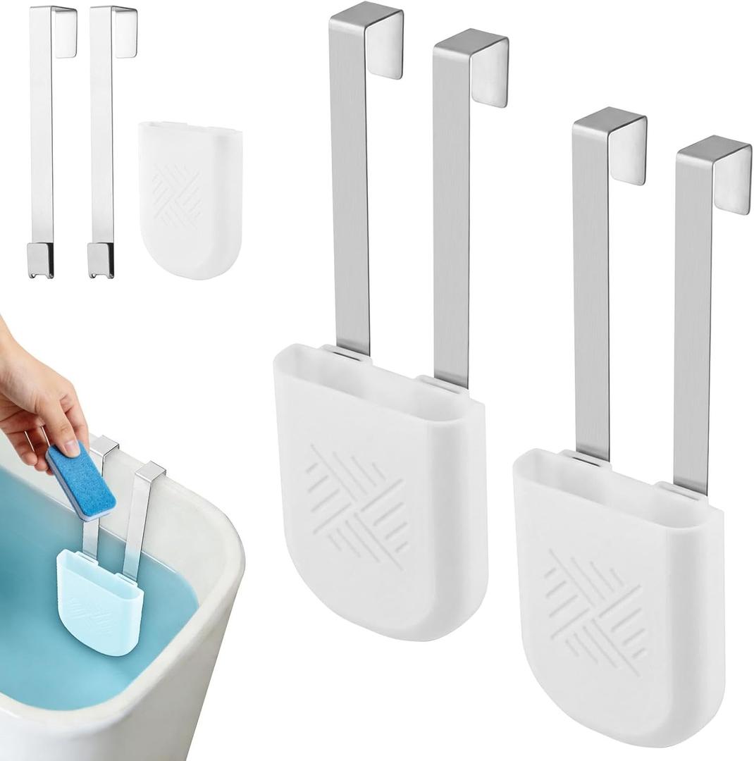 2 x 2Pcs Toilet Tank Cleaning Tablet Holder, Hanging Toilet Bowl Tablet Holders, Bathroom Accessories for Inside Tank