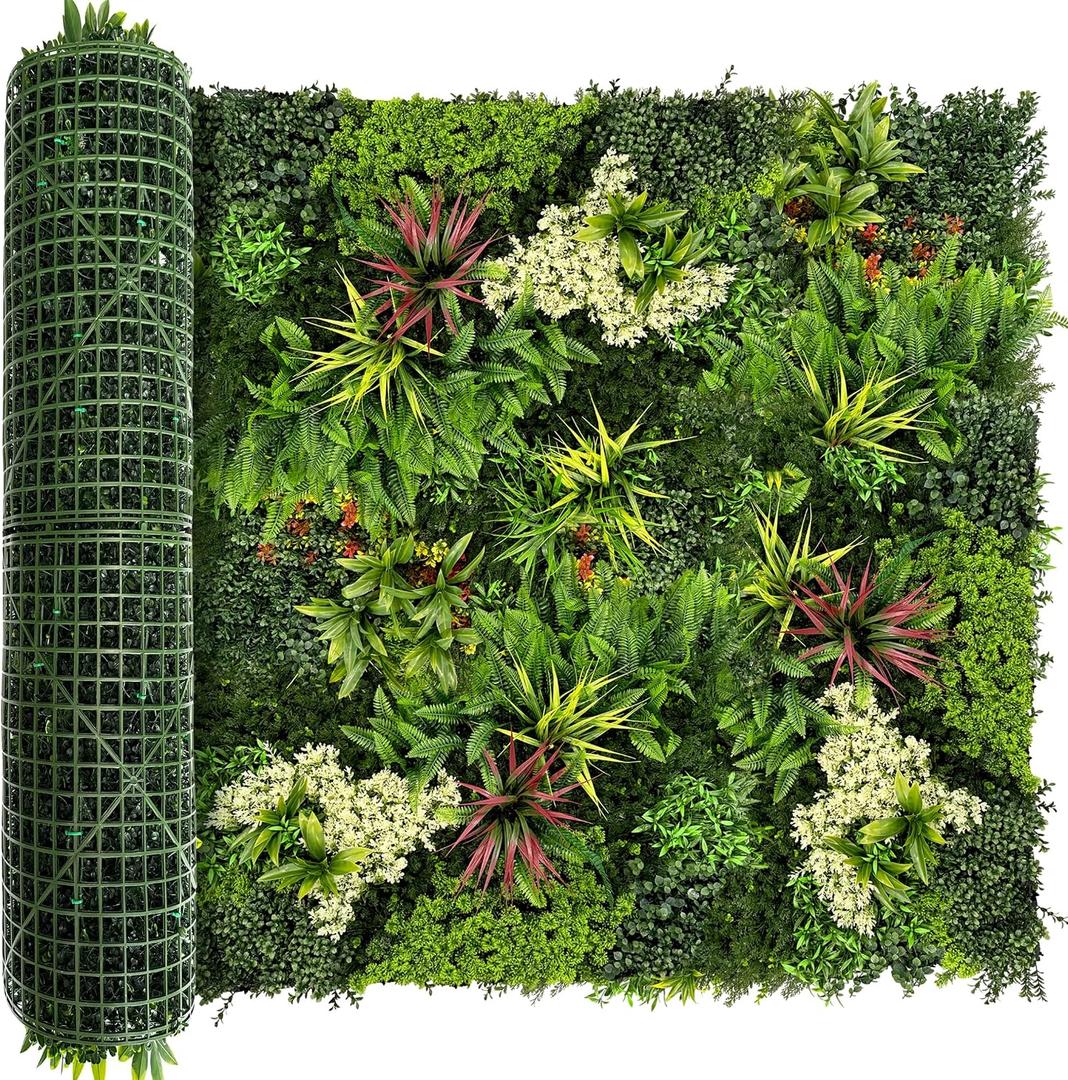 TTTM Artificial Greenery Hedge Panel Wall Decor: 40"X120" (33.4 SQFT)