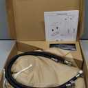 Bathroom Faucets for Sink 3 Hole, Hurran 4 inch Matte Black with Pop-up Drain and 2 Supply Hoses, Stainless Steel Lead-Free 2-Handle Centerset Faucet for Sink Vanity