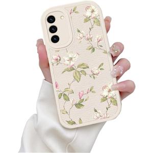 Designed for Samsung Galaxy A15 5G Case with Cute Floral Flower Design Women Girls Soft TPU Bumper Protective Leather Shockproof Case