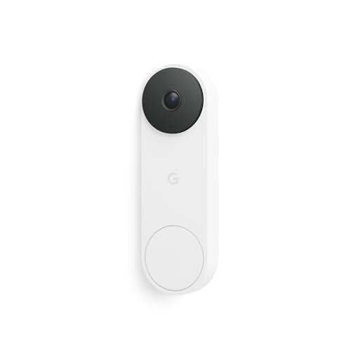 Google Nest Doorbell (Wired, 3rd Gen) - 2K Video and Gemini, Live View, Night Vision, 2-Way Audio - Works with Google Home - 2025 Model - Snow
