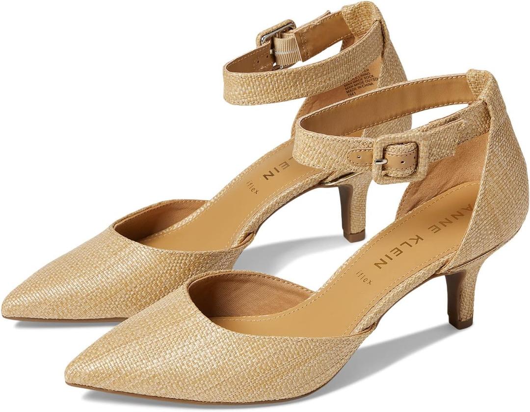 Anne Klein Fabulist - Sandals for Women - Adjustable Buckle Closure - Dual Foam Layers - Rubber Sole Raffia 7.5 M