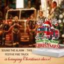 Fire Truck Christmas Ornament 2025 - Firefighter Ornament for Men Kid Friend, Fire Truck Gifts for Firefighter, Wooden Christmas Ornaments for Tree Decor - Holiday Keepsake & Xmas Gift Exchange Idea