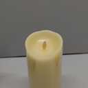 Luminara Scalloped Edge Flameless LED Candle, Ivory 3.5" x 7", Real Wax Pillar, Battery Operated Moving Flame with Timer, Unscented