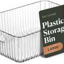 BINO | Plastic Storage Bins, Large | THE GATSBY COLLECTION | Clear Storage Bins for Organization | Pantry Organizers | Kitchen Organizer | Fridge & Freezer Organizer | Cabinet Plastic Containers