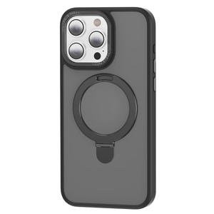 cacoe  Magnetic Phone Case for iPhone 15 Pro Max/15 Plus/15 Pro/15, Clear Case with Ring Stand Case Shockproof & Anti-Drop TPU+PC Case,Black,15