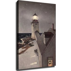 DesPol Andrew Wyeth Snowy Morning Poster Canvas Pictures Print Wall Art for Living Room Bedroom Decor (16x24inch,Framed) (24L" x 16W", Framed)