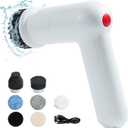 DEDC Electric Spin Scrubber Brush, Cordless Drill Brush Kit Interior Cleaner Brush Set with 8 Replaceable Brush Heads, Powerful Shower Scrubber for Cleaning Tile/Grout/Tub/Stove/Car/Windows