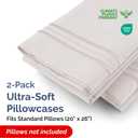 Standard Pillow Cases Set of 2 - Soft Hotel Quality Pillowcase Covers - Comfy & Wrinkle Free - Stain and Fade Resistant - Machine Washable Pillow Protectors - 2 Piece Set - Standard Size Light Grey