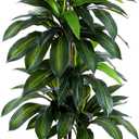 Artificial Dracaena Tree with White Tall Planter, 5ft Tall Potted Artificial Dracaena Silk Plant, Fake Yucca Tree Plant, Home Office Floor Room Decor Plants Indoor Outdoor, Housewarming Gift