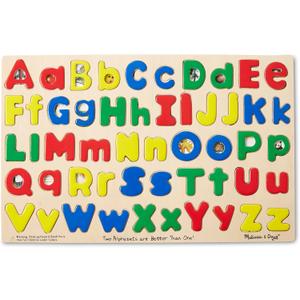 Melissa & Doug Upper & Lower Case Alphabet Letters Wooden Puzzle - 52 Pieces, 18.9 Inches X 12.2 Inches