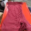 Floerns Women's Mesh Asymmetrical Neck Bodycon Dresses Short Sleeve Party Mini Dress Burgundy Small