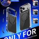 Magnetic for iPhone 17 Pro Max Case 360 Spin Stand Compatible with MagSafe, Military-Grade Protection,Non-Yellowing, Clear Scratch-Resistant Back Cover for 17 Pro Max 6.9'', Black