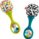 Fisher-Price Newborn Toys Rattle n Rock Maracas, 2 Soft Musical Instruments for Developmental Play Babies Ages 3+ Months, Neutral Colors