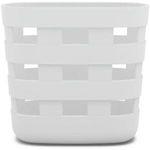 Lalo Bath Time Storage Bin - Keep Items Organized & Dry with Non-Toxic Plastic, Easy Cleanup, Removable Drying Bin, Woven Baby Organizer, Secure Wall Attachment, 9 x 5.5 x 8.5 in - Sage