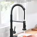 Black Kitchen Faucet with Pull Out Sprayer Stainless Steel Single Handle Spring Sink Faucets 1 Hole Or 3 Hole Dual Function for Farmhouse Camper Laundry Utility Rv Wet Bar