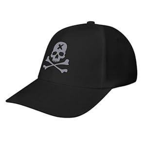Ideeze Skull Pattern Black Vintage Baseball Cap Men Women Adjustable Sports Dad Hat
