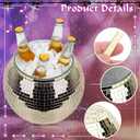 Disco Ball Ice Bucket Beverage Tubs Disco Ball Cup for Parties Large Retro Drink Bucket for Beer Cocktail Wine Champagne Cold Drinks, Disco Party Supplies Bar Cart Decor (Gold)