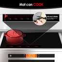 Extra Large Induction Cooktop Protector Cover Mat (Magnetic) | 300°C (572°F) Heat-Resistant | Power Boost Compatible | Range Covers for Electric Stove (Pure Black, 20.4x30.7 In)