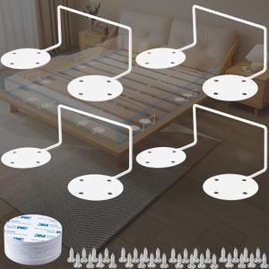 Mattress Retainer Bar For Adjustable Bed Keep Mattress Stopper From Sliding, Wider Taller Non Slip Mattress Gripper, Mattress Gaskets For Platform Bed, Mattress Brackets To Prevent Sliding White 4PACK