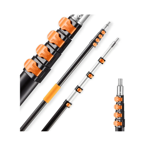 VEVOR Telescopic Extension Pole, 4.66-19 FT Multi-Purpose Extendable Pole, Sturdy Aluminum Alloy Paint Pole Extension with Flip-Lock Design, High Reach Roller Stick for Painting, Dusting and Cleaning (Bent in half)