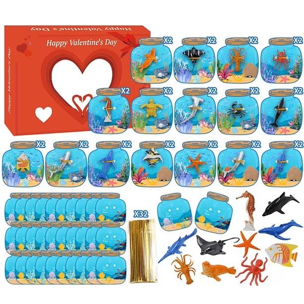 Happy Valentines Day 24 Pcs Toys And Cards