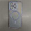 Bonoma Compatible with iPhone 14 Pro Case Support for MagSafe, Plating Heart Glitter Magnetic 2* Screen Protector TPU Camera Protection Back Cover for Girls Women Blue