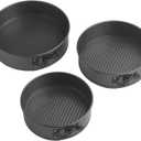 Wilton Gold Premium Non-Stick Warp-Resistant Bakeware, Made without PFAs, 3-Piece Springform Set, 8,9, 10 in, Packaging May Vary