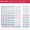 American Mahjong Tile Set,166 Pink Tiles Mahjong Set,4 Colors Mahjong Racks,Travel Mahjong Set with Red Carrying Bag, 1.2" x 0.9" x 0.5"