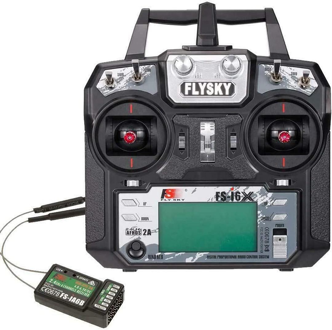 FS-i6X 10CH 2.4GHz RC Transmitter Controller with FS-iA6B Receiver Upgrade Cable for RC Boat Racing Drone (Mode_2)