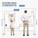 Rolling Magnetic White Board on Wheels, Mobile Easel Standing,48x32 inch