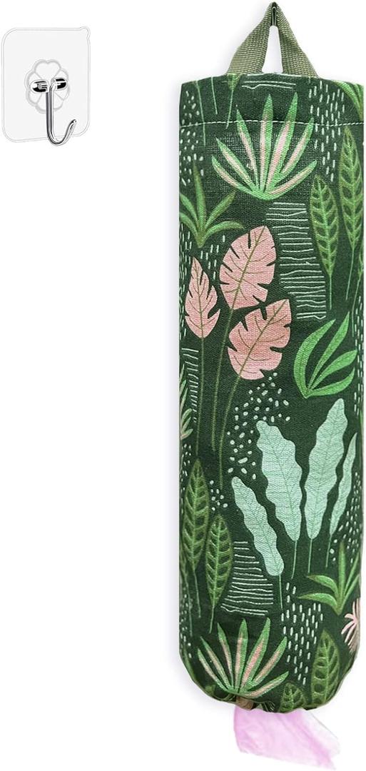 SYIPO Plastic Bag Holder, Reusable Grocery Bag Organizer, Wall Mount, 1 Pack, Seaweed 