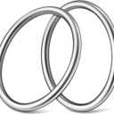 Hotop Metal O Ring Seamless 304 Stainless Steel Rings Welded Multi-Purpose Smooth Round Ring for Hanging Flower Basket Crafts(2 Pcs,4 Inches)