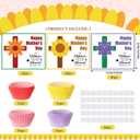 Jingmore 30 Set DIY Mother's Day Flower Craft Thankful Gift Kits Flower Picture Frames Crafts Mother's Day Cards for Church Gifts Christian Classroom Sunday School Toddlers Home Fun Activities, 8.27 x 6.3 Inches