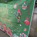 Christmas Candy Garage Door Decoration Merry Christmas Garage Door Banner Cover Peppermint Candy Cane Gingerbread Man Garage Backdrop for Xmas Eve Holiday Outdoor Wall Decor, 7 x 9 ft