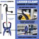 Holden USA - Ladder Clamp Stabilizer Clip Secure Safety Clamp for Roof, Gutters, and Wall Prep Durable Support Cord for Roofing and Gutter Tasks (Pair / 2 Units)