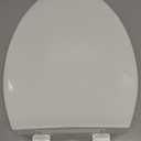 Round Toilet Seat, Slow Close, White Plastic, Never Loosen, 16.5”