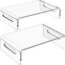 Zimilar 2 Pack Monitor Stand Riser, Acrylic Monitor Stand for Computer, Laptop, Printer, Notebook, Premium Clear Laptop Stand Acrylic Monitor Riser for Home Office, Monitor Stands for 2 Monitors