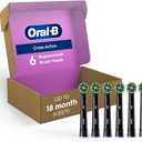 Oral-B Cross Action Replacement Brush Heads for an Oral-B Electric Toothbrush, Pack of 6, Black